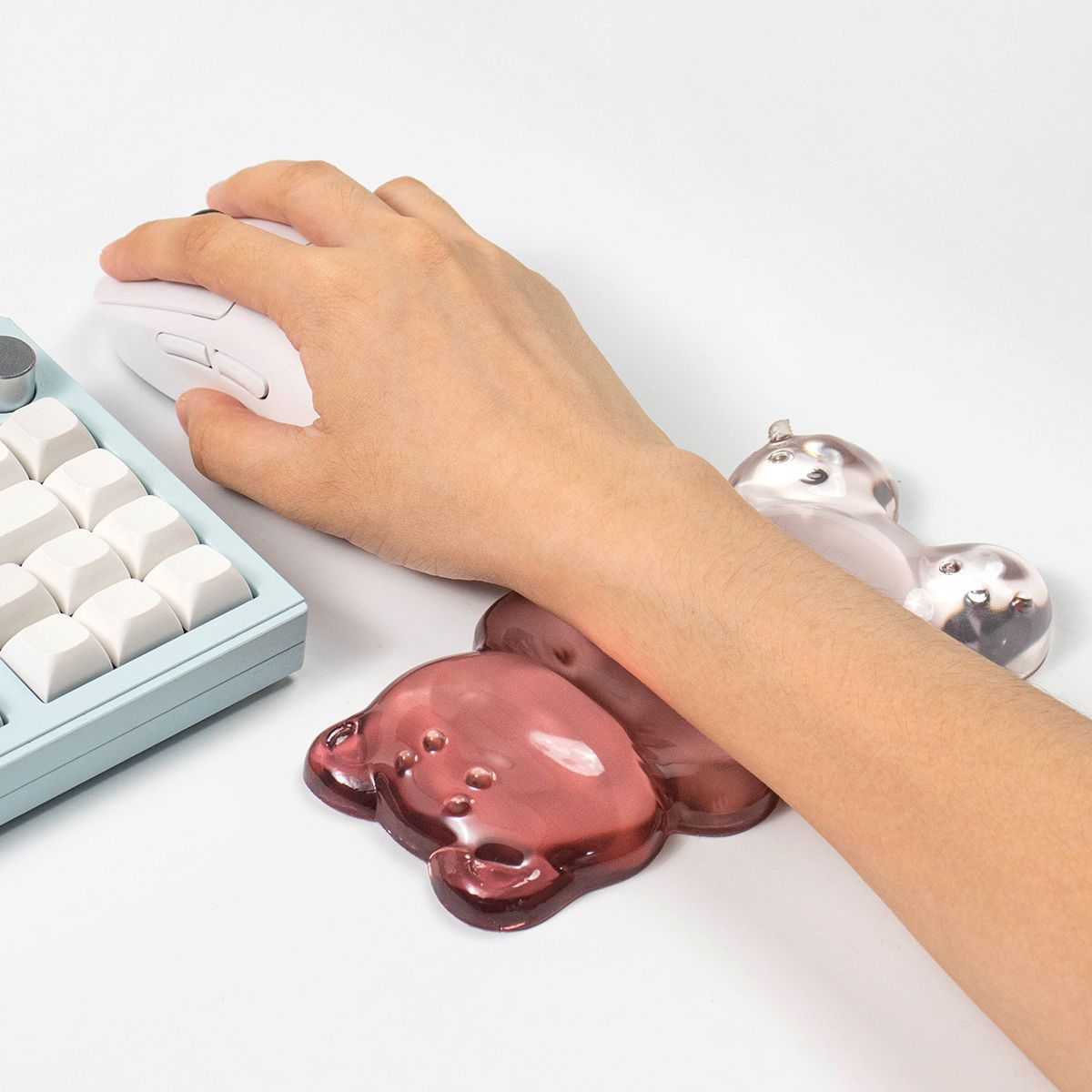 Gaming Keyboard No Number Pad - Repose-poignet en gel transparent en forme