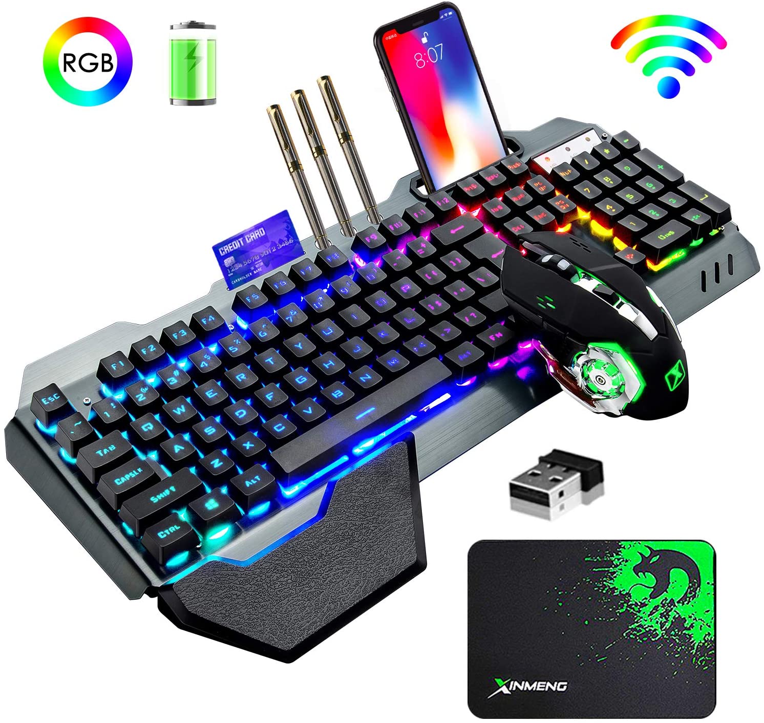 Gaming Keyboard And Mouse Combo Wireless - Clavier et souris de jeu sans