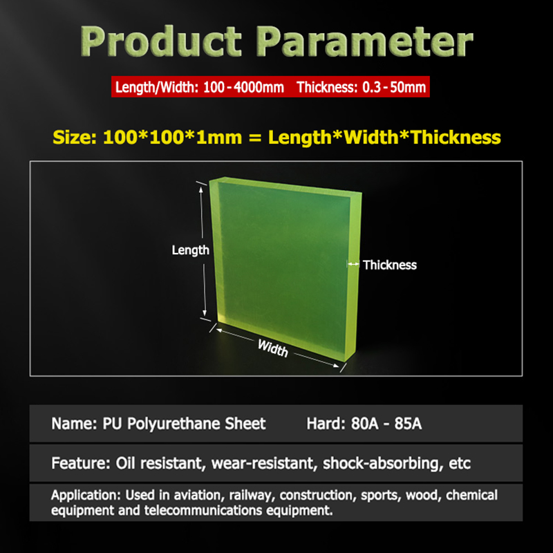 Polyurethane Foam Sheet - Plaque en polyuréthane PU translucide jaune-vert,