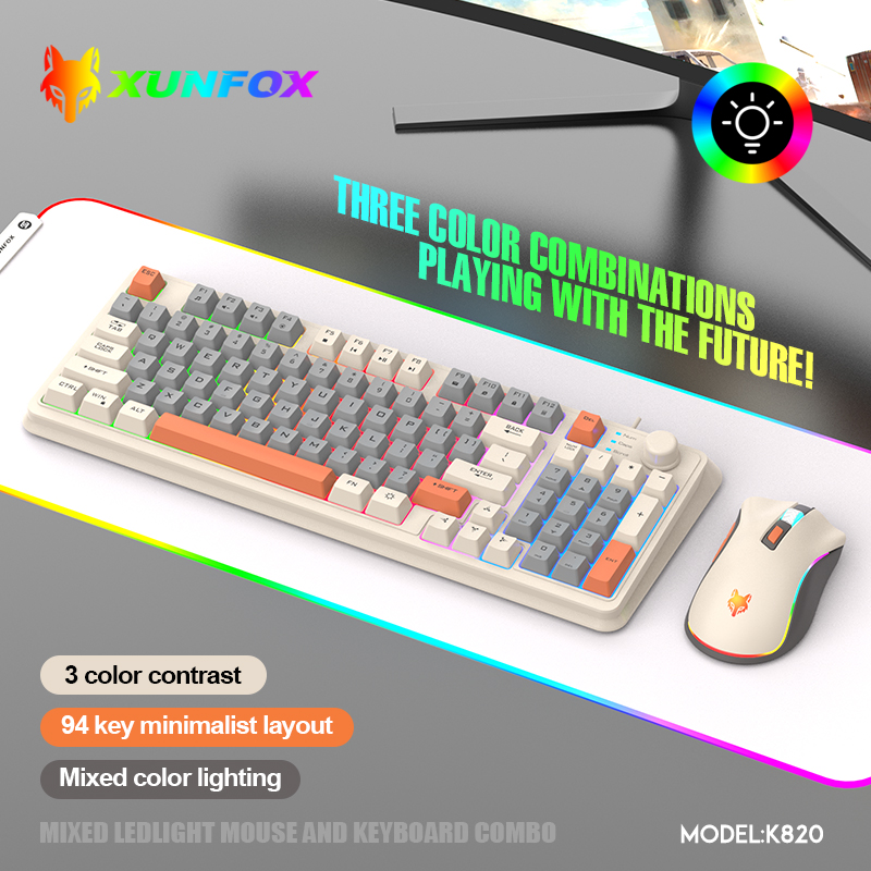 Gaming Keyboard And Mouse Combo Wireless - K820 USB filaire jeu clavier souris