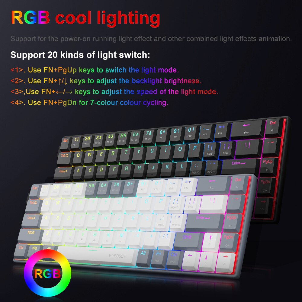 E-YOOSO A68 RVB Mini Mince USB - Gaming Keyboard E Yooso avis et prix