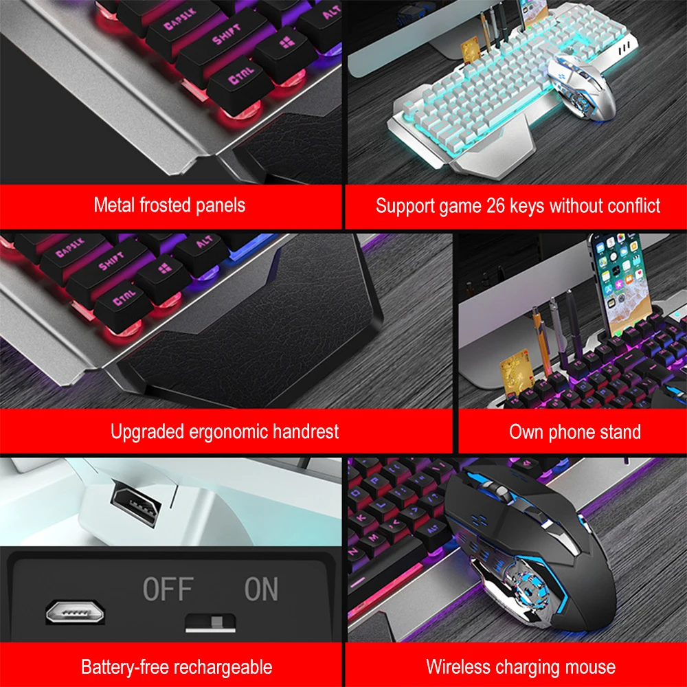 Ensemble clavier et souris san - Gaming Keyboard And Mouse Combo Wireless avis et prix